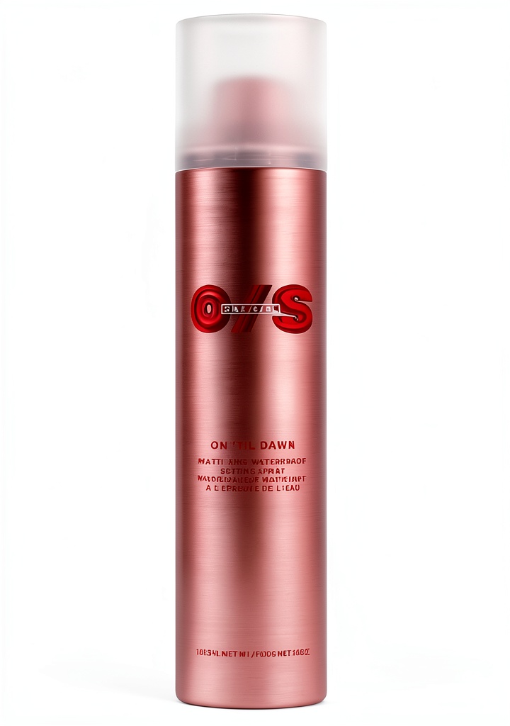 One Size Mattifying Waterproof Face Mist being sprayed on a model's face in a bright studio