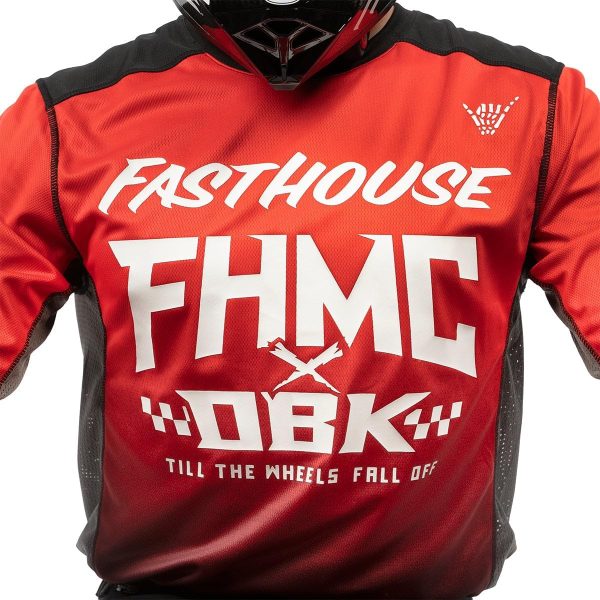 FASTHOUSE Boys Cycling Jerseys Red/Black Large-5