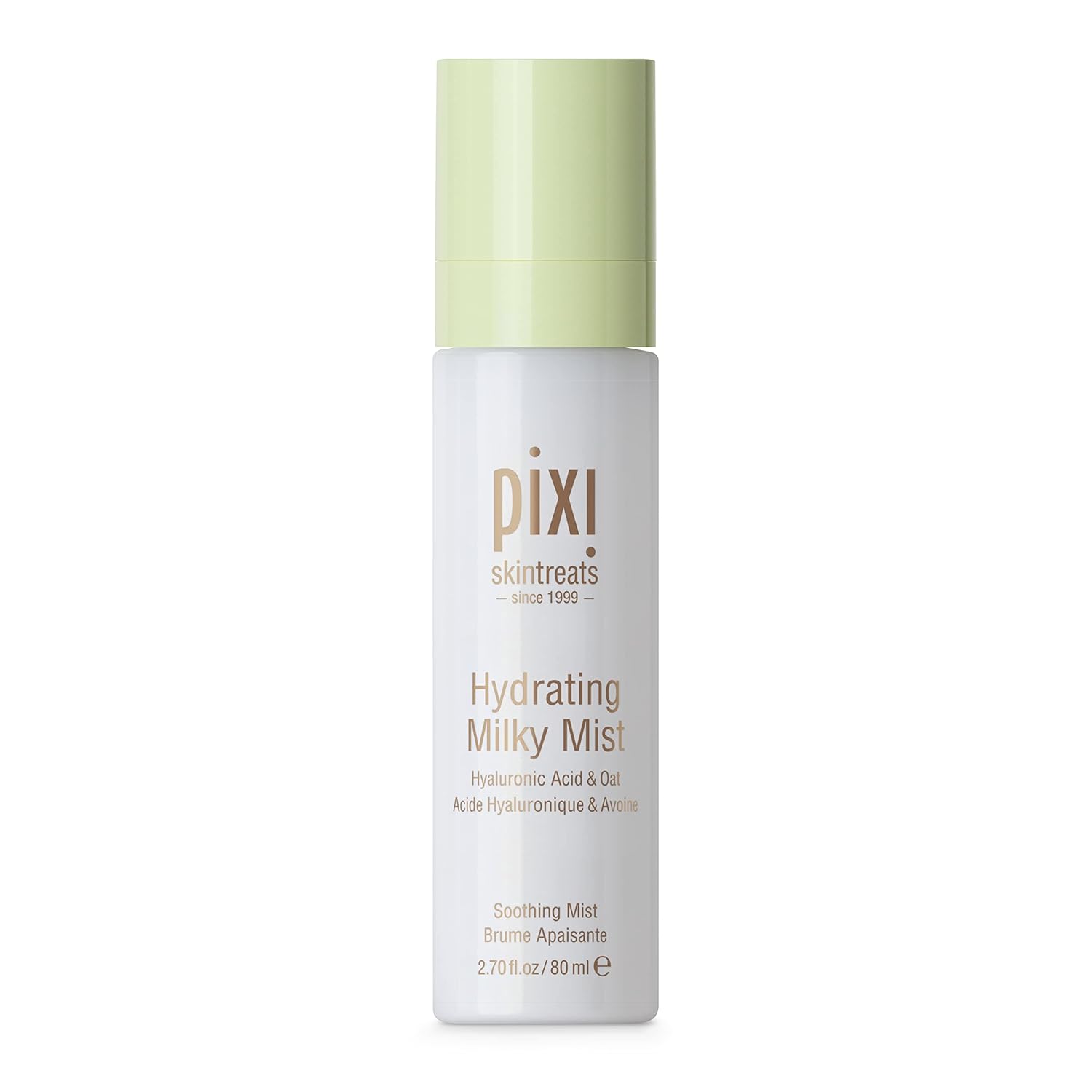 Pixi Hydrating Face Mist bottle on a marble vanity