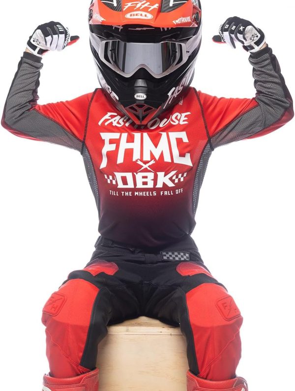FASTHOUSE Boys Cycling Jerseys Red/Black Large-1