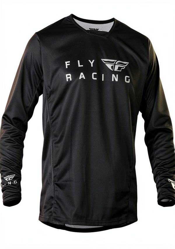 Fly Racing Boys Cycling Jersey Mesh Large Black-0