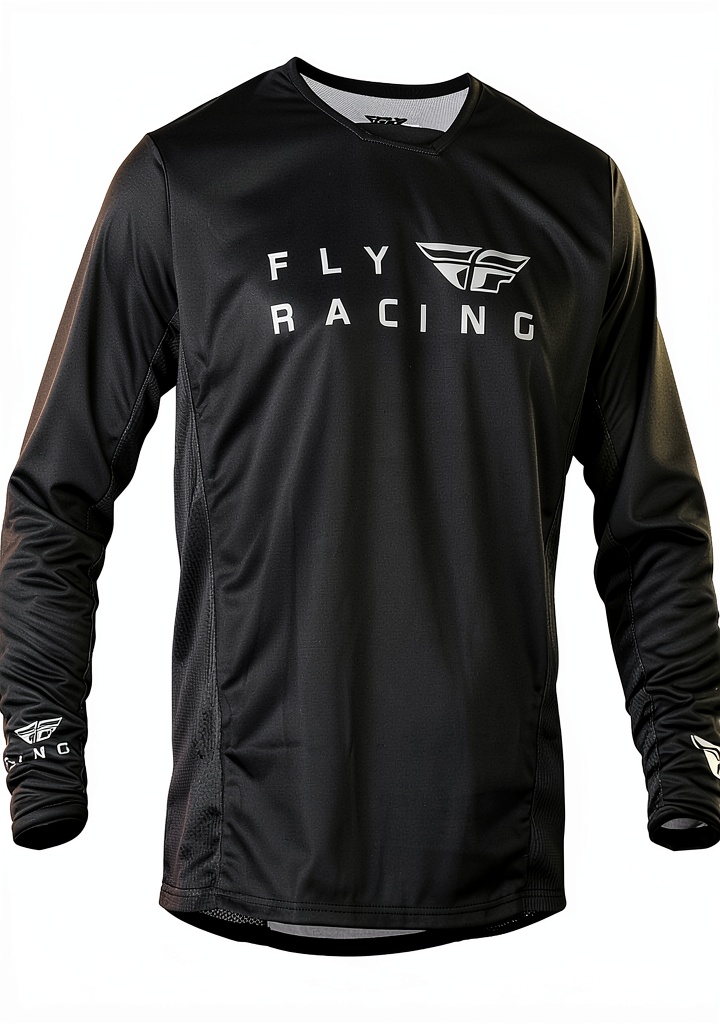 Young cyclist wearing Fly Racing jersey on a trail