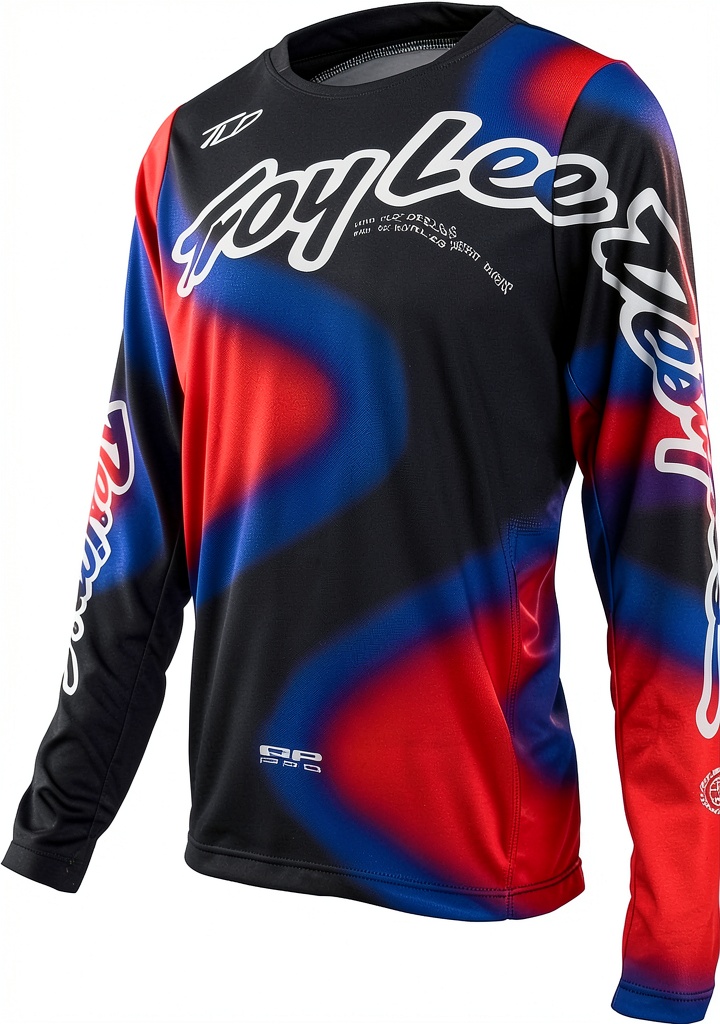 Installing Cycling Jersey Troy Lee Designs Mesh Breathable on a wooden desk