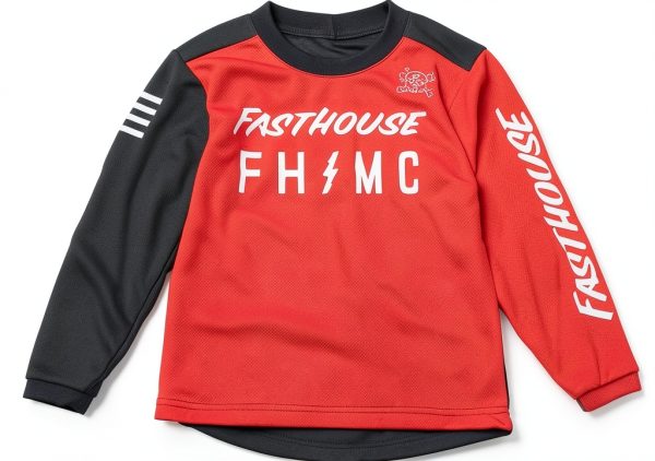 KidSport Boys Cycling Jersey Red Black Moisture Wicking Size-6