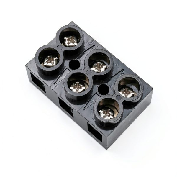 Meuey Lyot 500V 60A 3 Position Double Row Screw Terminal Block 2pcs-4