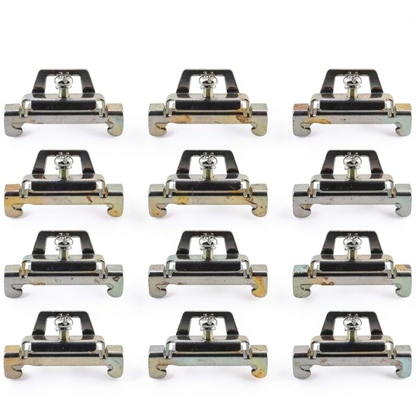 12PCS Silver Galvanized DIN Rail Mount Terminal Blocks End Stopper Screw Type Clamp DIN Rail Mount Terminal Blocks End Stopper Screw Type Clamp-0