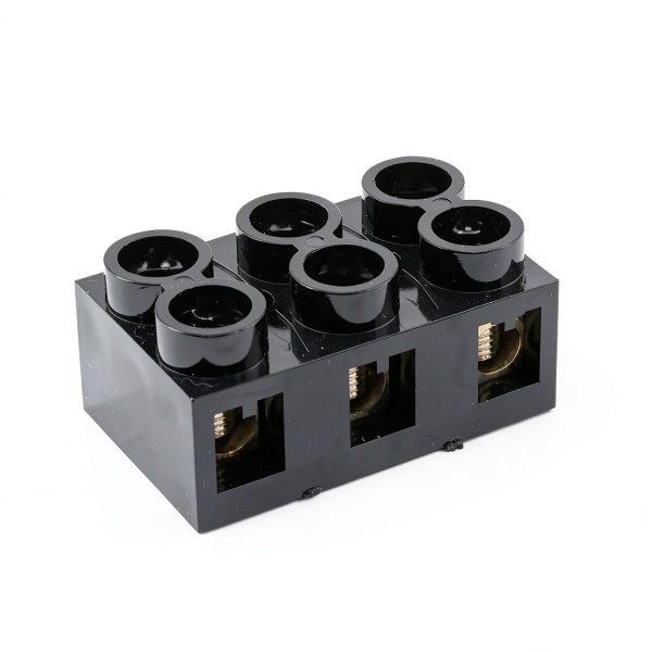 Meuey Lyot 500V 60A 3 Position Double Row Screw Terminal Block 2pcs-5