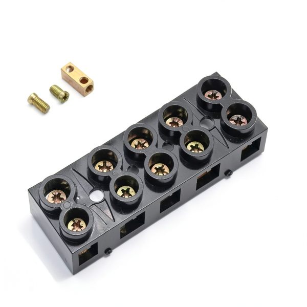 2PCS Dual Rows Terminal Block 500V 60A 5-Pos Screw Barrier by JAMHER-2