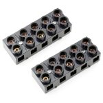 2PCS Dual Rows Terminal Block 500V 60A 5-Pos Screw Barrier by JAMHER-0