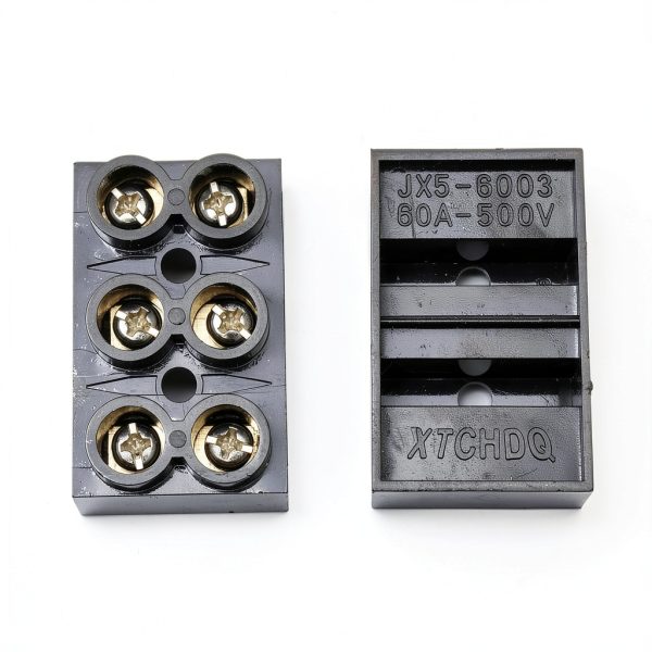 Meuey Lyot 500V 60A 3 Position Double Row Screw Terminal Block 2pcs-1