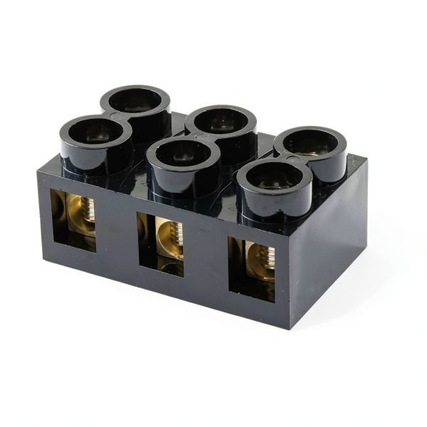 Meuey Lyot 500V 60A 3 Position Double Row Screw Terminal Block 2pcs-3
