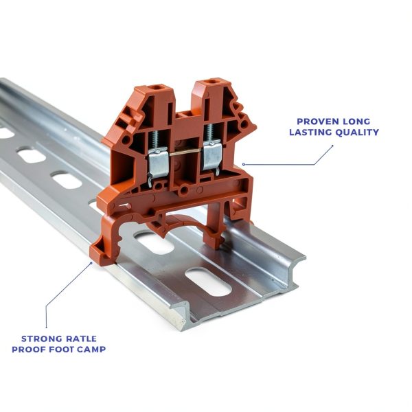 Dinkle Red DK2.5N-RD Terminal Block 20A UL 600V 12 to 22AWG Pack 100-3