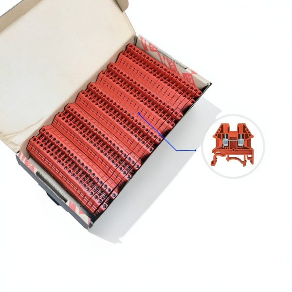 Dinkle Red DK2.5N-RD Terminal Block 20A UL 600V 12 to 22AWG Pack 100-2